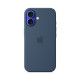 Apple Silicon Case with MagSafe for iPhone 16 - Denim