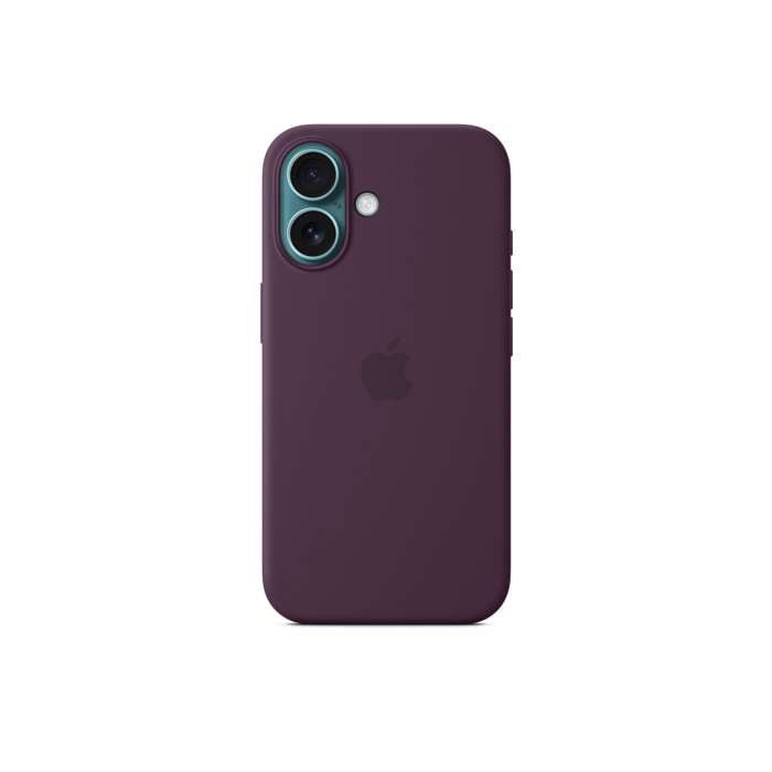 Apple Silicon Case with MagSafe for iPhone 16 - Plum