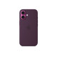 Apple Silicon Case with MagSafe for iPhone 16 - Plum