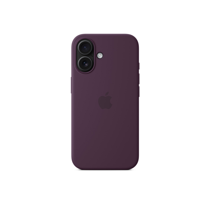 Apple Silicon Case with MagSafe for iPhone 16 - Plum