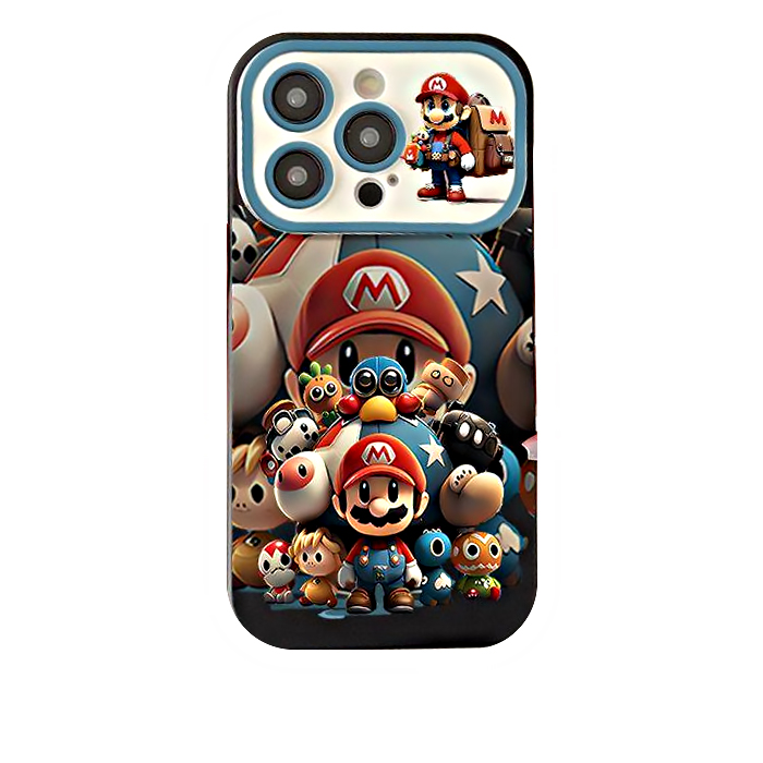 Silicon Case Mario For iPhone 15 Pro Max - Black