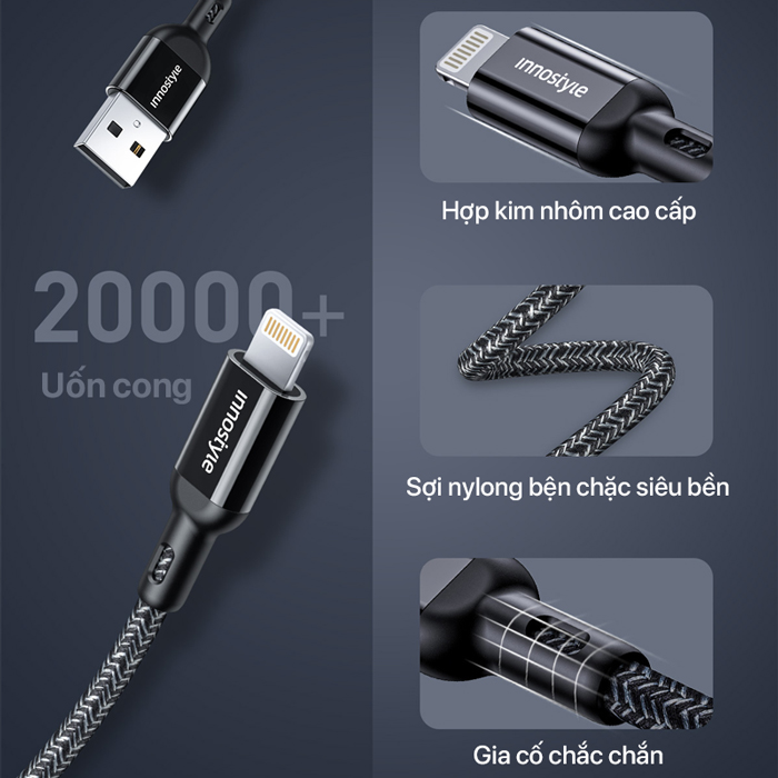 Innostyle PowerFlex USB-A to Lightning Cable 1.5M - IAL150