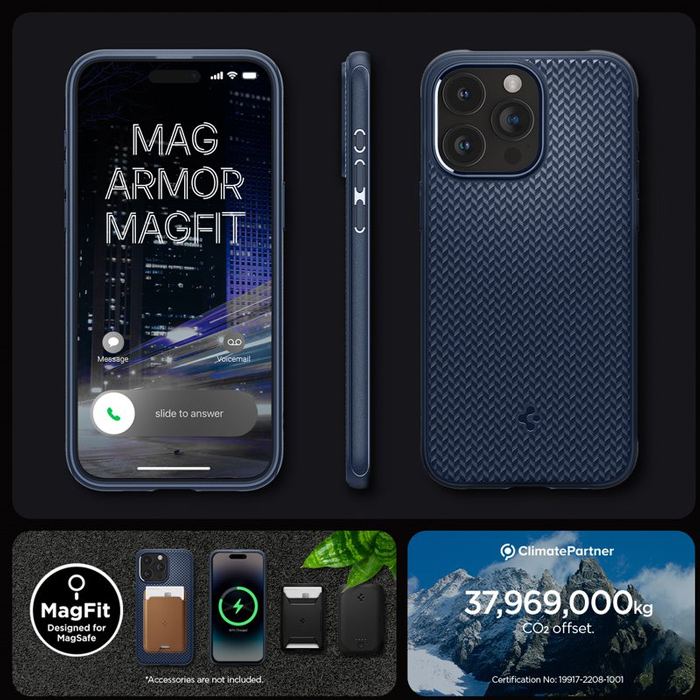 Case Spigen Mag Armor MagFit iPhone 15 Pro Max 6.7 Inch 2023 - Navy Blue