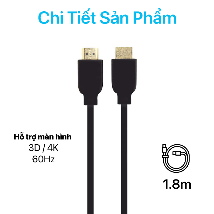 Philips - HDMI With Ethernet Cable, 4K UHD, 3D Enable 1.8M - SWV1436