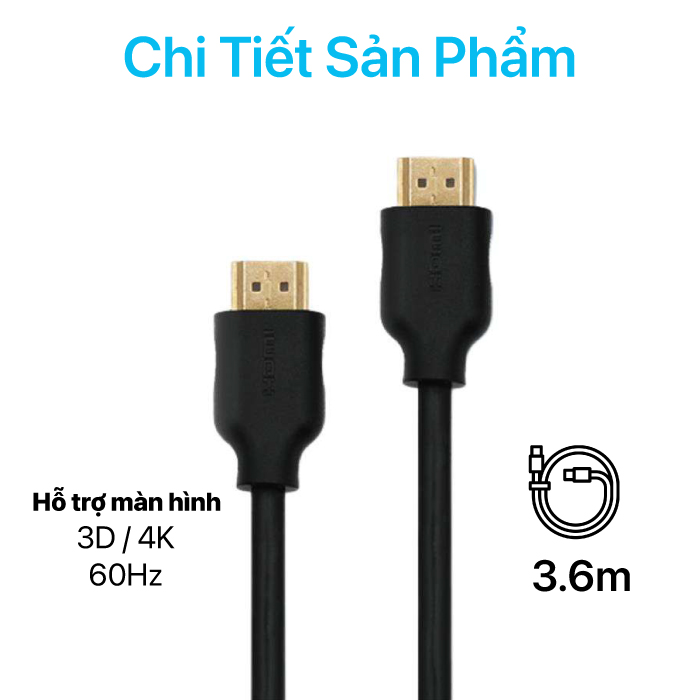 Philips - HDMI With Ethernet Cable, 4K UHD, 3D Enable 3.6M - SWV1438