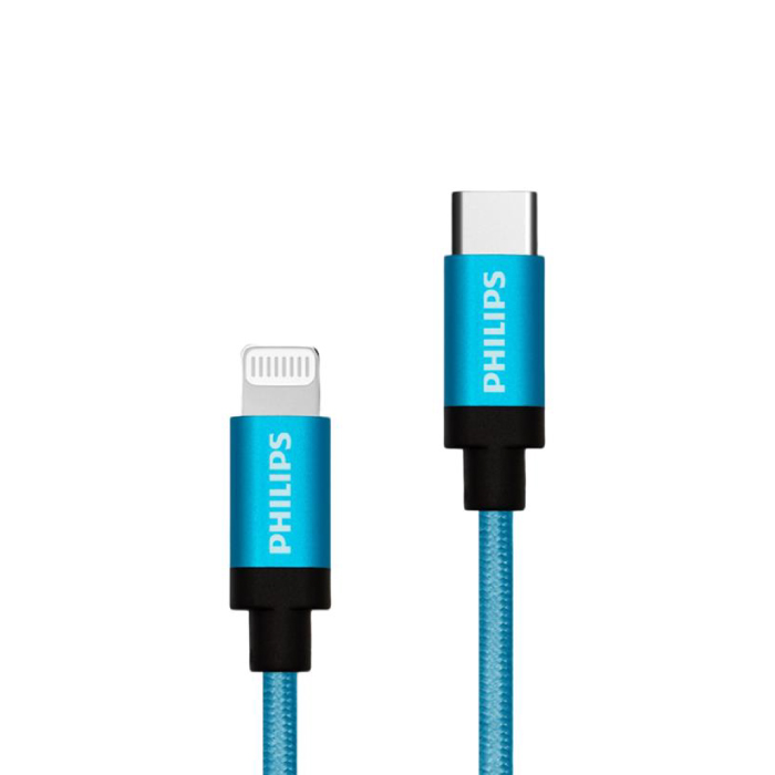 Philips - USB-C To Lightning MFI 1M Aluminum & Rubber Coating Of Metal Wire For External Of Cable - DLC5545
