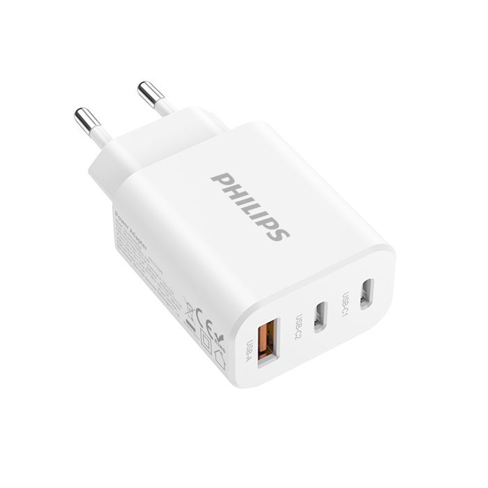 Philips Wall Charger PD65W+QC3.0 White - DLP6333