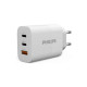 Philips Wall Charger PD65W+QC3.0 White - DLP6333