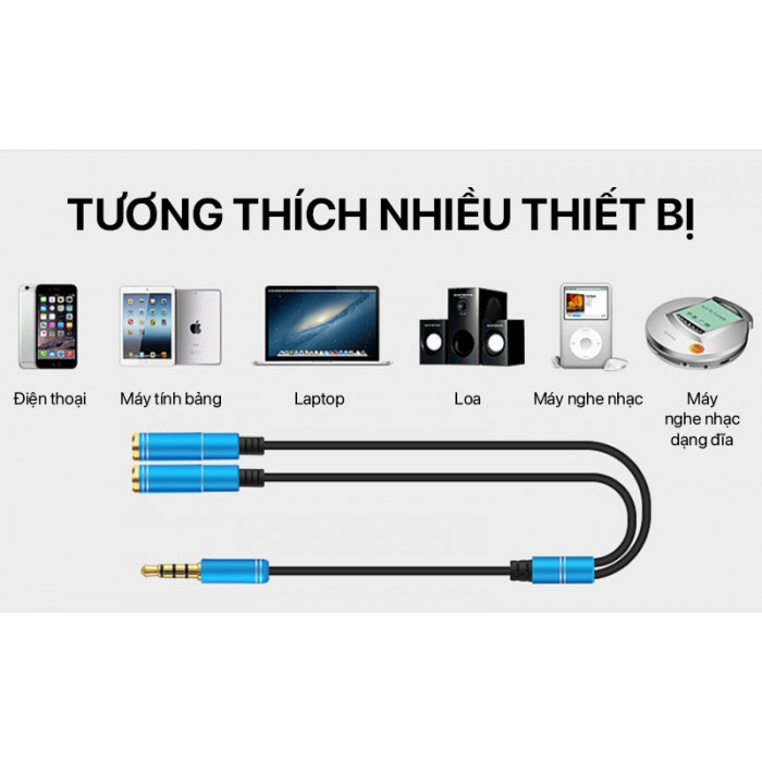 Cáp Chuyển Đổi Âm Thanh Philips - Audio Cable AUX 3.5MM Male To 2x3.5MM Female 