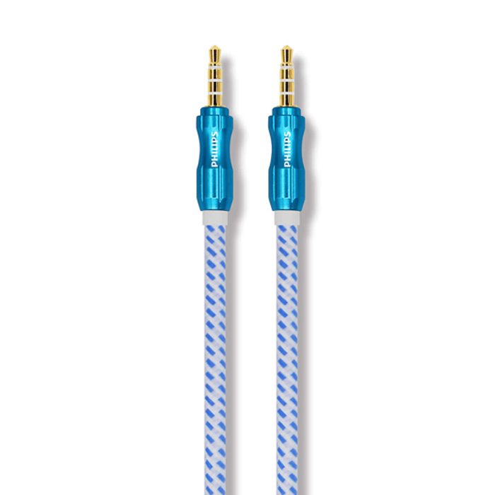 Cáp Chuyển Đổi Âm Thanh Philips - Audio Cable AUX 3.5MM Male To 3.5MM Male - Blue