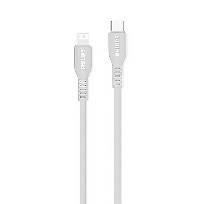 Philips - MFI Certificated Sync & Charge Type-C To Lightning Cable 1M - White