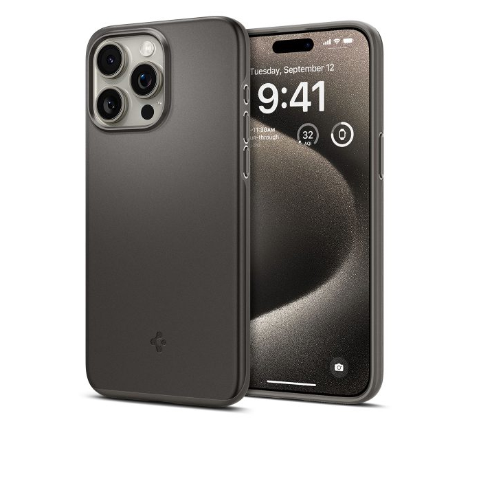 Case Spigen Thin Fit iPhone 15 Pro Max 6.7 Inch 2023 - Gunmetal