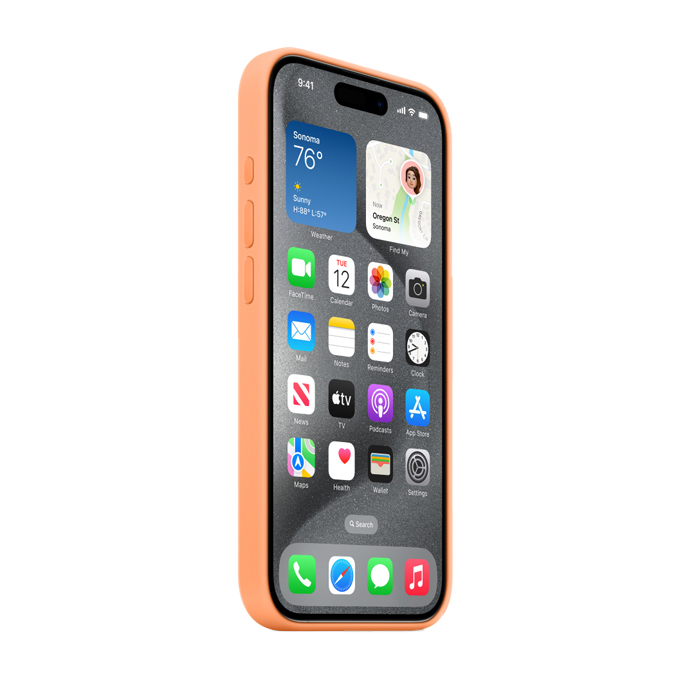 Apple Silicon Case with MagSafe for iPhone 15 Pro Max - Orange Sorbet