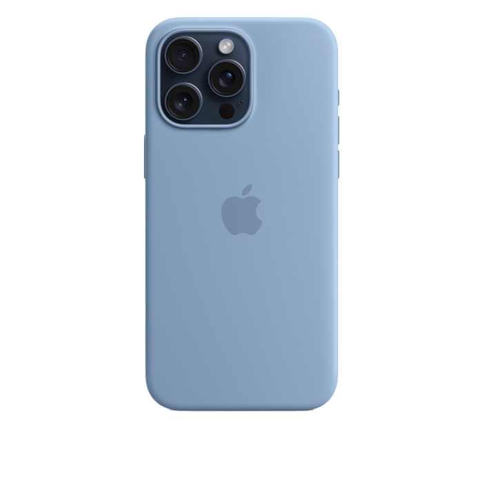 Apple Silicon Case with MagSafe for iPhone 15 Pro Max - Winter Blue