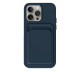 Case Mipow Card Bag TPU Leather Case For iPhone 15 Pro Max 6.7 Inch 2023 - Dark Blue