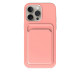 Case Mipow Card Bag TPU Leather Case For iPhone 15 Pro Max 6.7 Inch 2023 - Pink