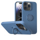 Case Mipow Ring Stand TPU Leather Case For iPhone 15 Pro Max 6.7 Inch 2023 - Deep Blue