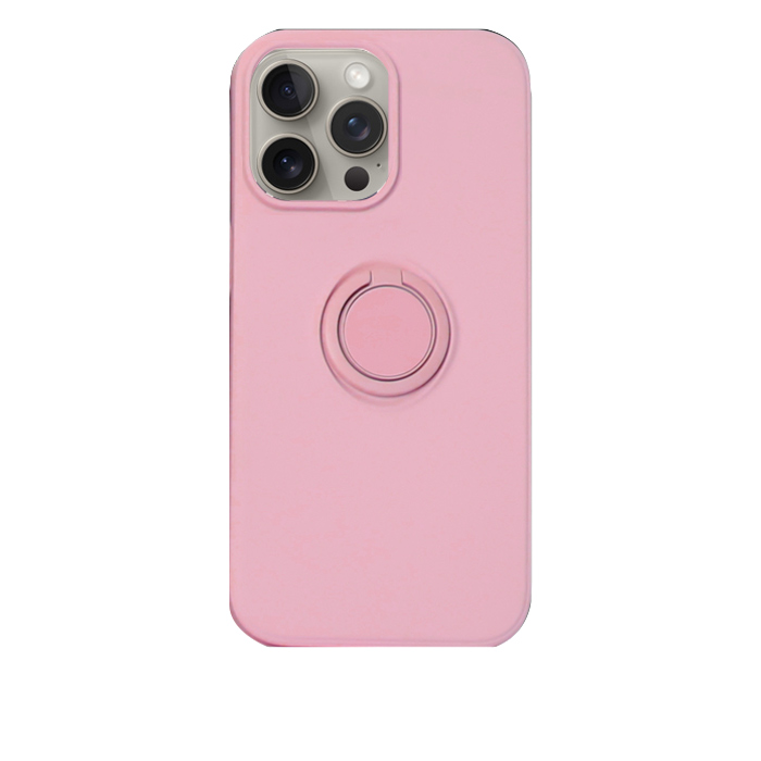 Case Mipow Ring Stand TPU Leather Case For iPhone 15 Pro Max 6.7 Inch 2023 - Pink