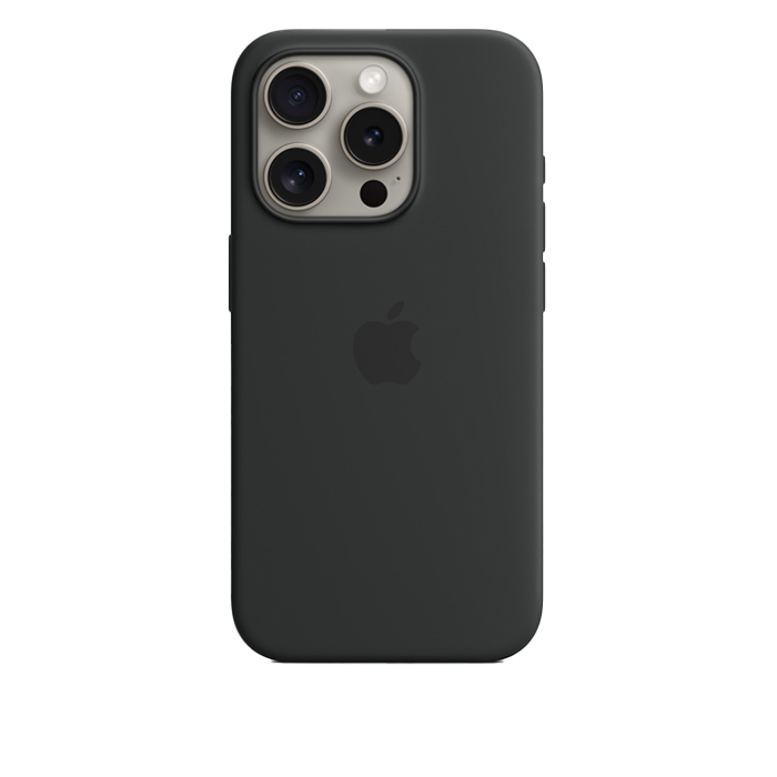 Apple Silicon Case with MagSafe for iPhone 15 Pro - Black