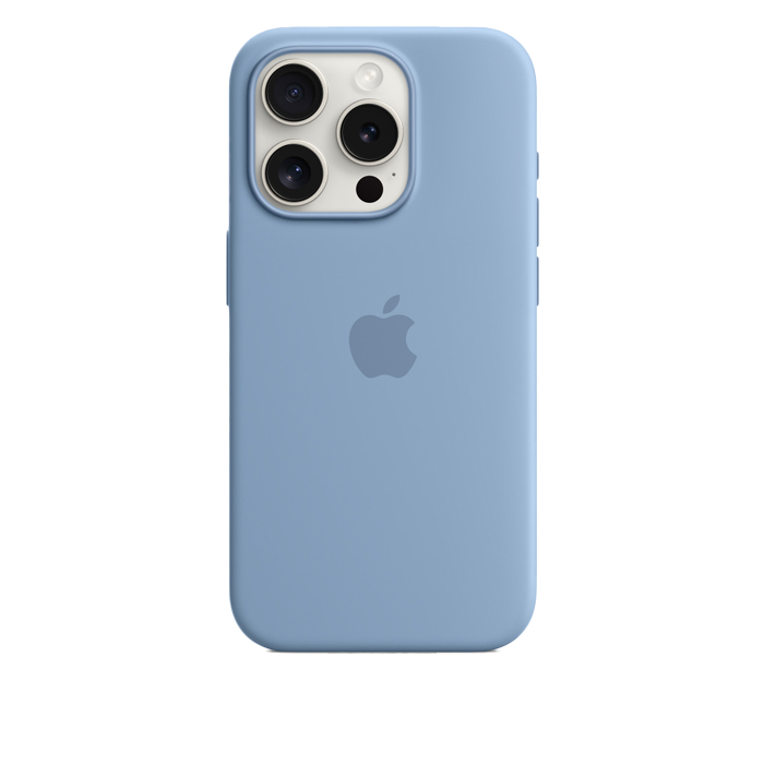 Apple Silicon Case with MagSafe for iPhone 15 Pro - Winter Blue