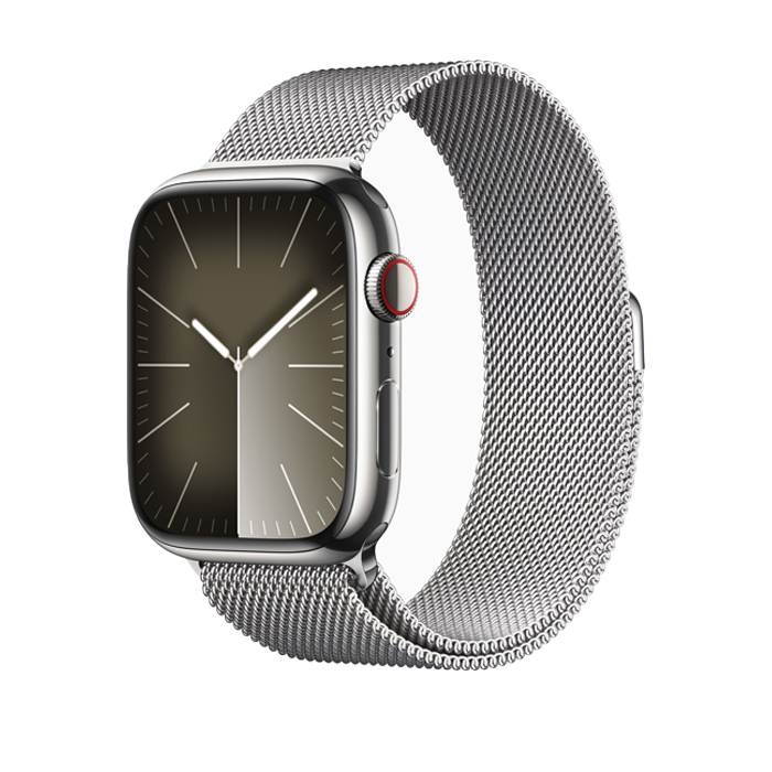 Apple Watch Series 9 GPS + Cellular 45MM Stainless Steel Case with Milanese Loop