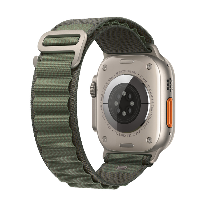 Apple Watch Ultra GPS + Cellular 49MM Titanium Case - Green Alpine Loop