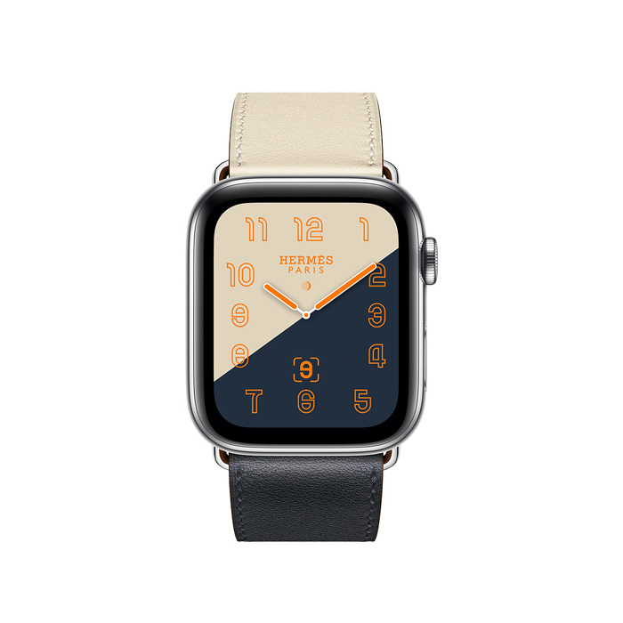 Apple Watch Band Indie/Craie with Orange Swift Leather Single Tour