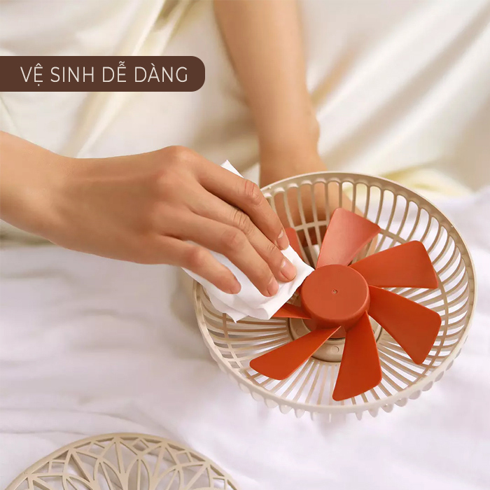 Quạt Để Bàn Xiaomi Youpin Desktop Fan Hand Holding Flower 2.000mAh - Apricot White
