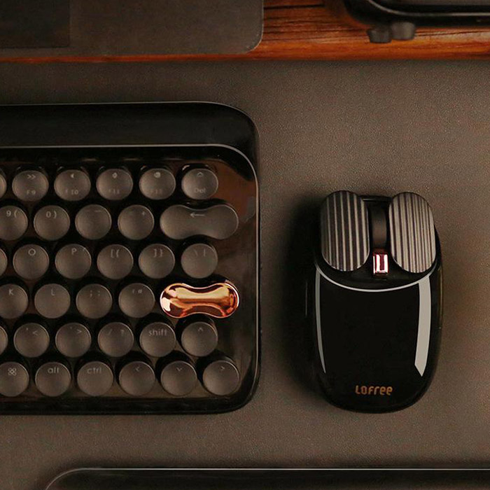 Lofree Keyboard Black Gold Collection (Keyboard + Mouse + Digit Calculator + Candly Lamp + Bluetooth Speaker + Mats + Palm)