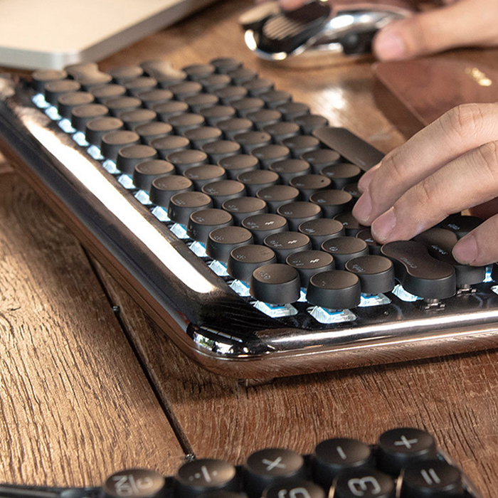 Lofree Keyboard Silver Working (Keyboard + Mouse + Digit Calculator + Mats + Palm) 