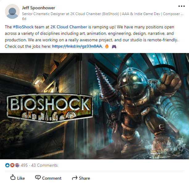 Đội Ngũ BioShock Tuyển Thêm Thành Viên Để Phát Triển Phần Chơi Mới