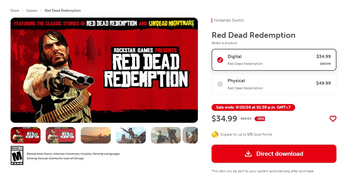 Red Dead Redemption trên Nintendo Switch