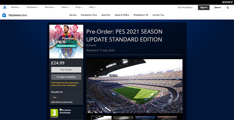 PES 2021 chính thức Chỉ là bản Update Season của PES 20
