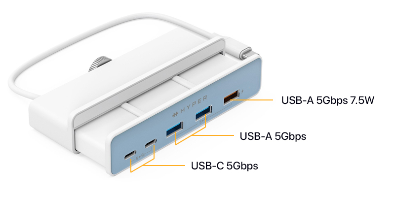 HyperDrive 5 In 1 USB-C Hub for iMac 24 inch HD34A6 
