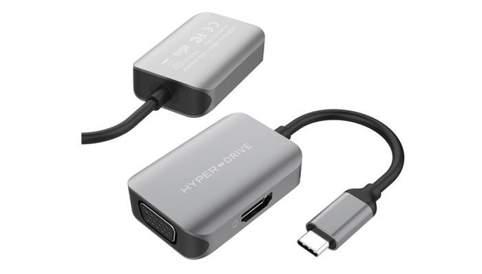 Hub chuyển đổi HyperDrive USB-C to HDMI/VGA 4K 2 in 1 HD-C2HV