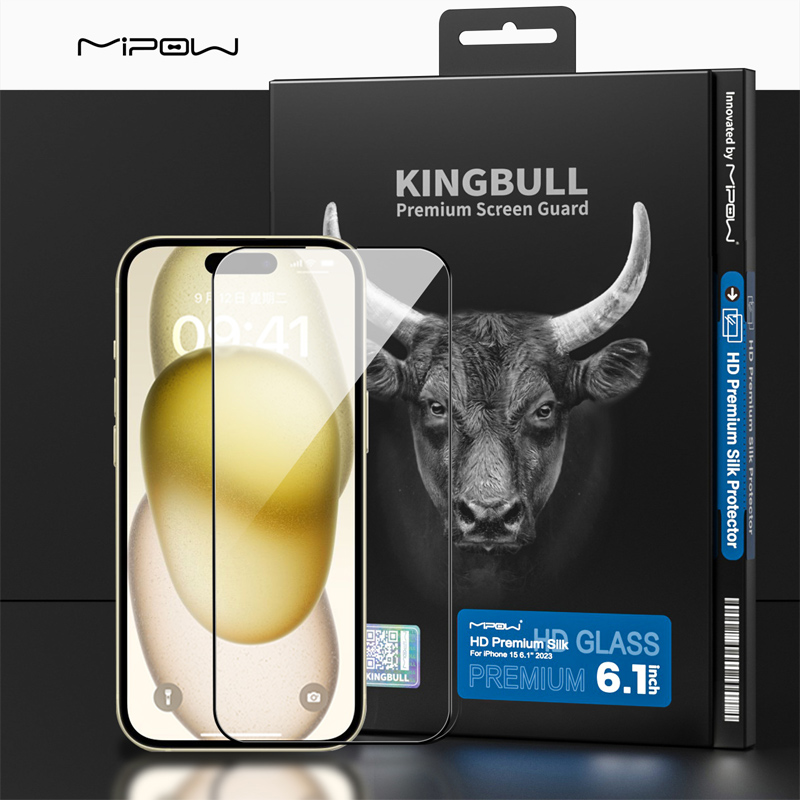Dán Cường Lực iPhone 15 Mipow Kingbull Premium Silk HD