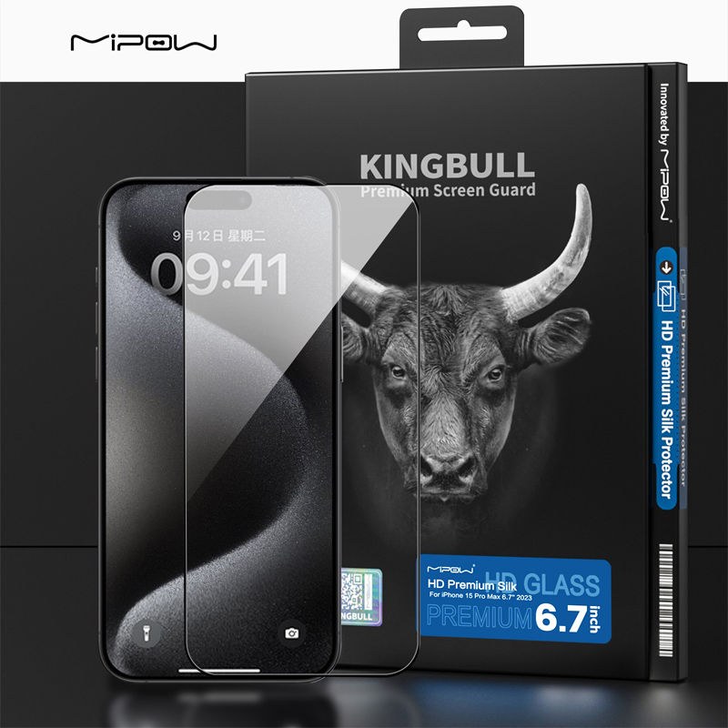 Dán Cường Lực iPhone 15 Pro Max Mipow Kingbull Premium Silk HD