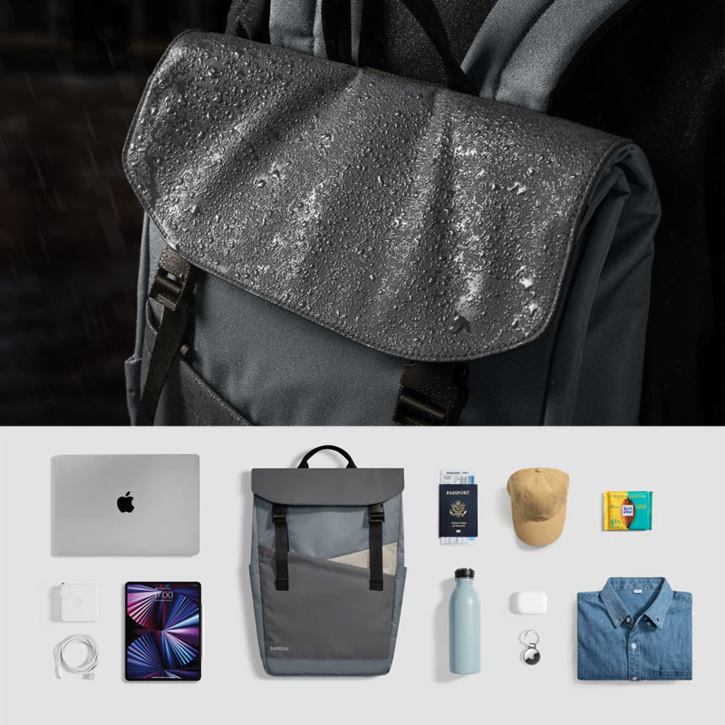 Balo Tomtoc Slash Flip Laptop Backpack 16 Inch Turquoise - A64E1
