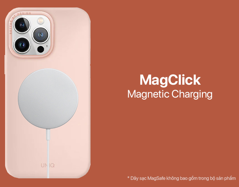 Case UNIQ Lino Hue Magclick Charging For IPhone 14 Pro Max - Pink