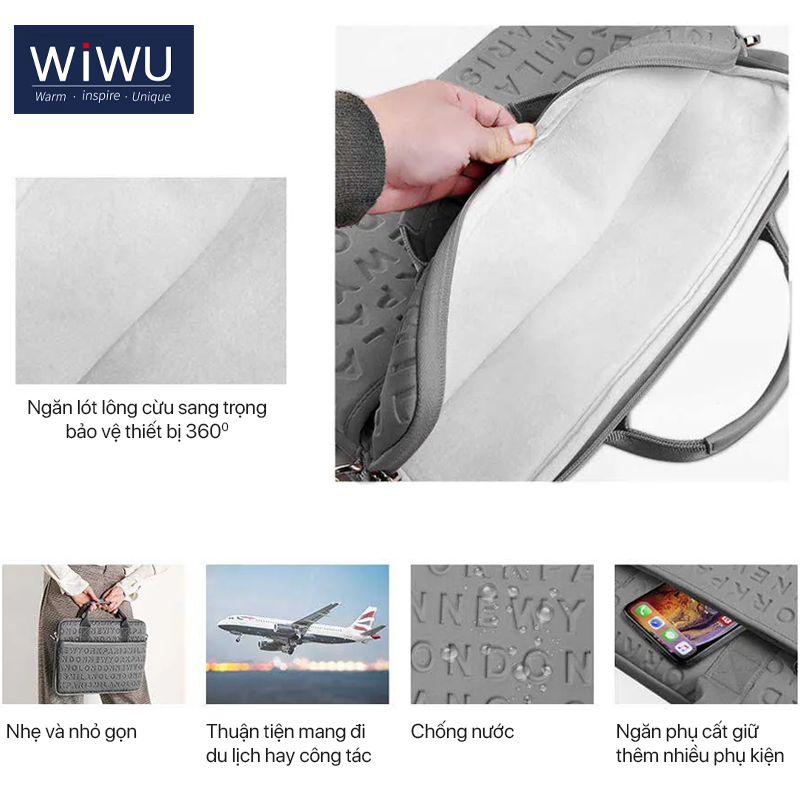 Túi chống sốc Wiwu Cosmo Slim Case cho Macbook Pro 13 inch