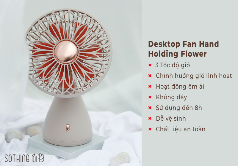 Quạt Để Bàn Xiaomi Youpin Desktop Fan Hand Holding Flower 2.000mAh