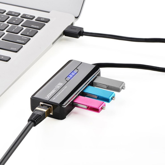 Ugreen 3 USB 2.0 Ports Hub + Ethernet