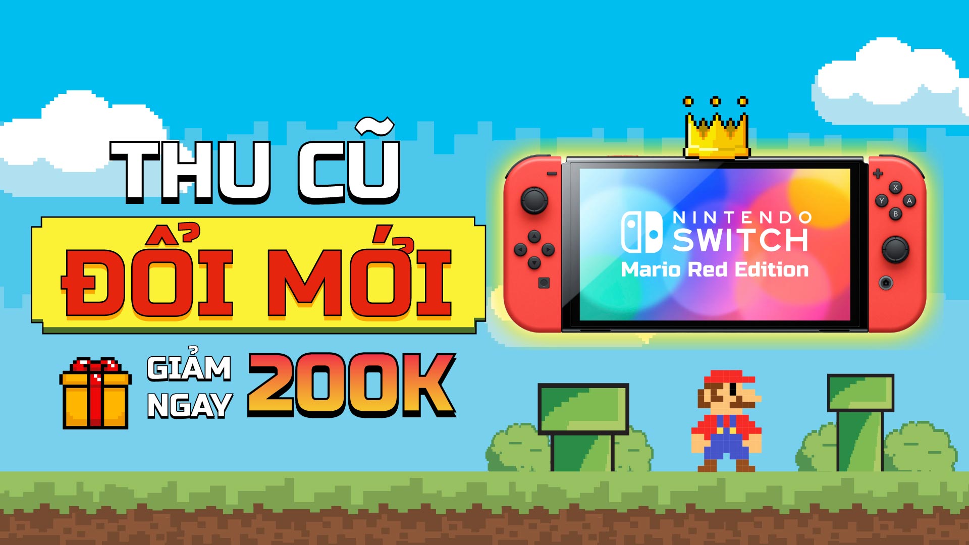 Lên đời Nintendo Switch Oled Mario Red, Tiết Kiệm Tối Đa, Chơi Game Thả Ga 9 bia tin thu cu doi moi nintendo switch mario 4