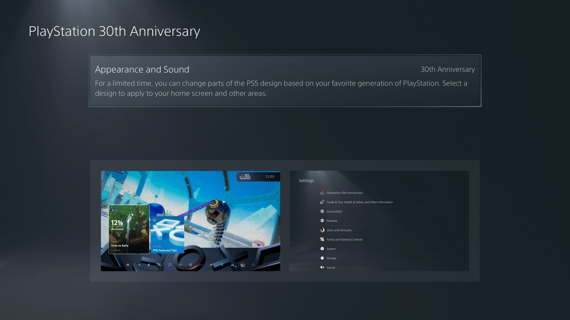 Sony Bất Ngờ Ra Mắt Theme PS5 Phiên Bản 30th Aniversary 1 sony vat ngo ra mat phien ban 30th aniversary 1