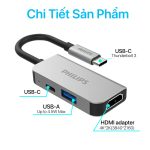 Philips - Hub USB C 3 In 1 To HDMI + USB + PD - SWV6113 - Ảnh 2