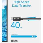 Anker Thunderbolt 3.0 USB-C to USB-C Cable 1.6FT/0.5M - Black A8486 - Ảnh 4