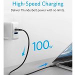 Anker Thunderbolt 3.0 USB-C to USB-C Cable 1.6FT/0.5M - Black A8486 - Ảnh 3