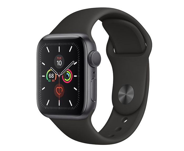 apple watch s5 gps space gray aluminum case with black sport band 00 6