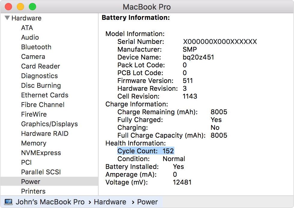 battery information power 3