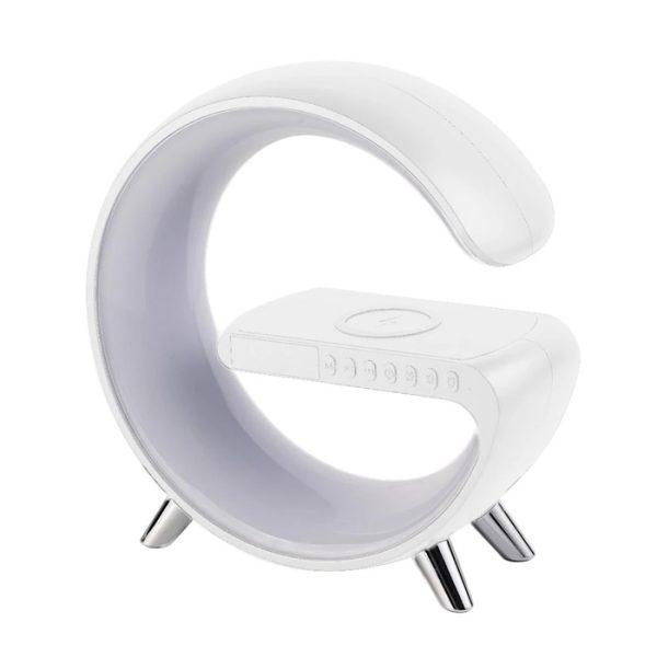 Đèn Bàn Kiêm Đế Sạc, Loa Bluetooth Không Dây Đa Năng 4 In 1 - White